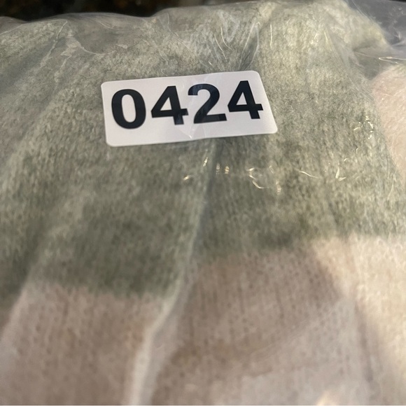 FRNCH Diana Midi Sweater Dress Women’s Small Striped Green Cream Slits Belted - Picture 11 of 11